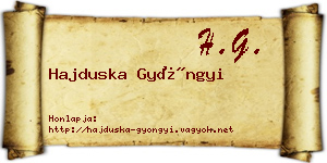 Hajduska Gyöngyi névjegykártya