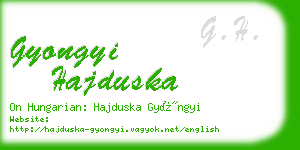 gyongyi hajduska business card